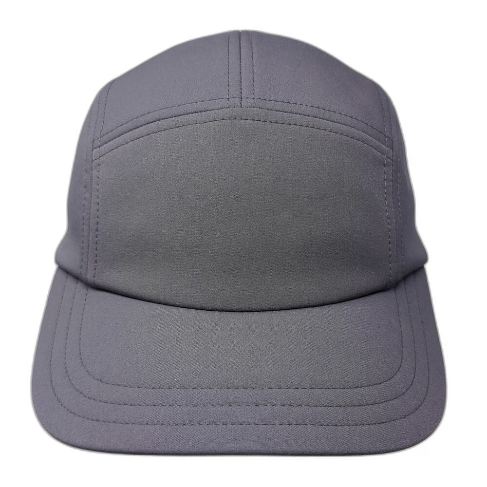 Athleta 5 Panel Gray Hat One Size Bungee Adjustable Reflective Logo Polyester